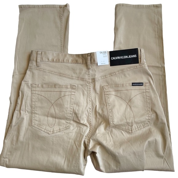 Calvin Klein Jeans Other - Calvin Klein CKJ 035 Khaki Stretch Cotton Straight Leg Jeans